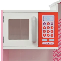 vidaXL Speelgoedkeuken roze en wit 82x30x100 cm hout