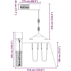 vidaXL Speelhuis massief grenenhout