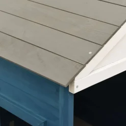 vidaXL Speelhuis met afsluitbare deur en bloempotten massief vurenhout
