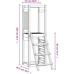 vidaXL Speelhuis 53x46,5x169 cm massief grenenhout