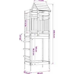 vidaXL Speeltoren Bruin Massief geïmpregneerd hout