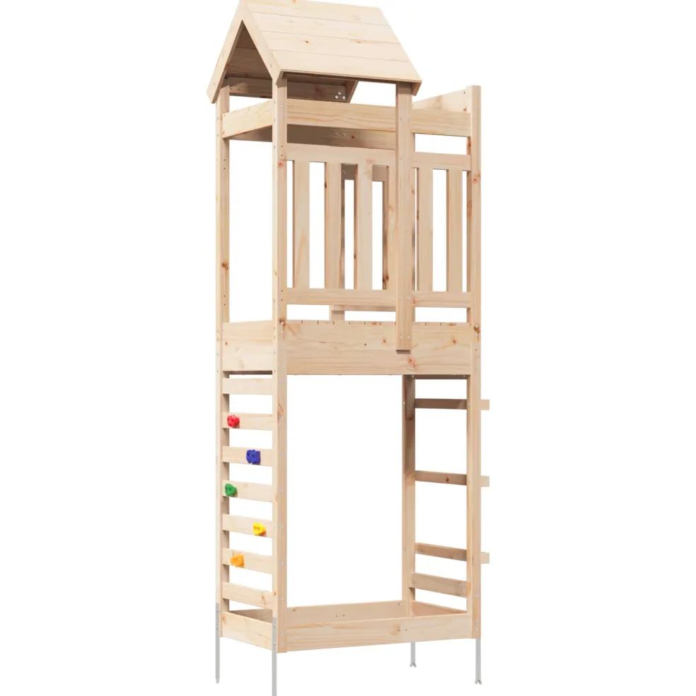 vidaXL Speeltoren Bruin 52,5 x 85 x 238 cm Massief grenenhout
