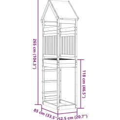 vidaXL Speeltoren Bruin 52,5 x 110,5 x 215 cm Massief grenenhout