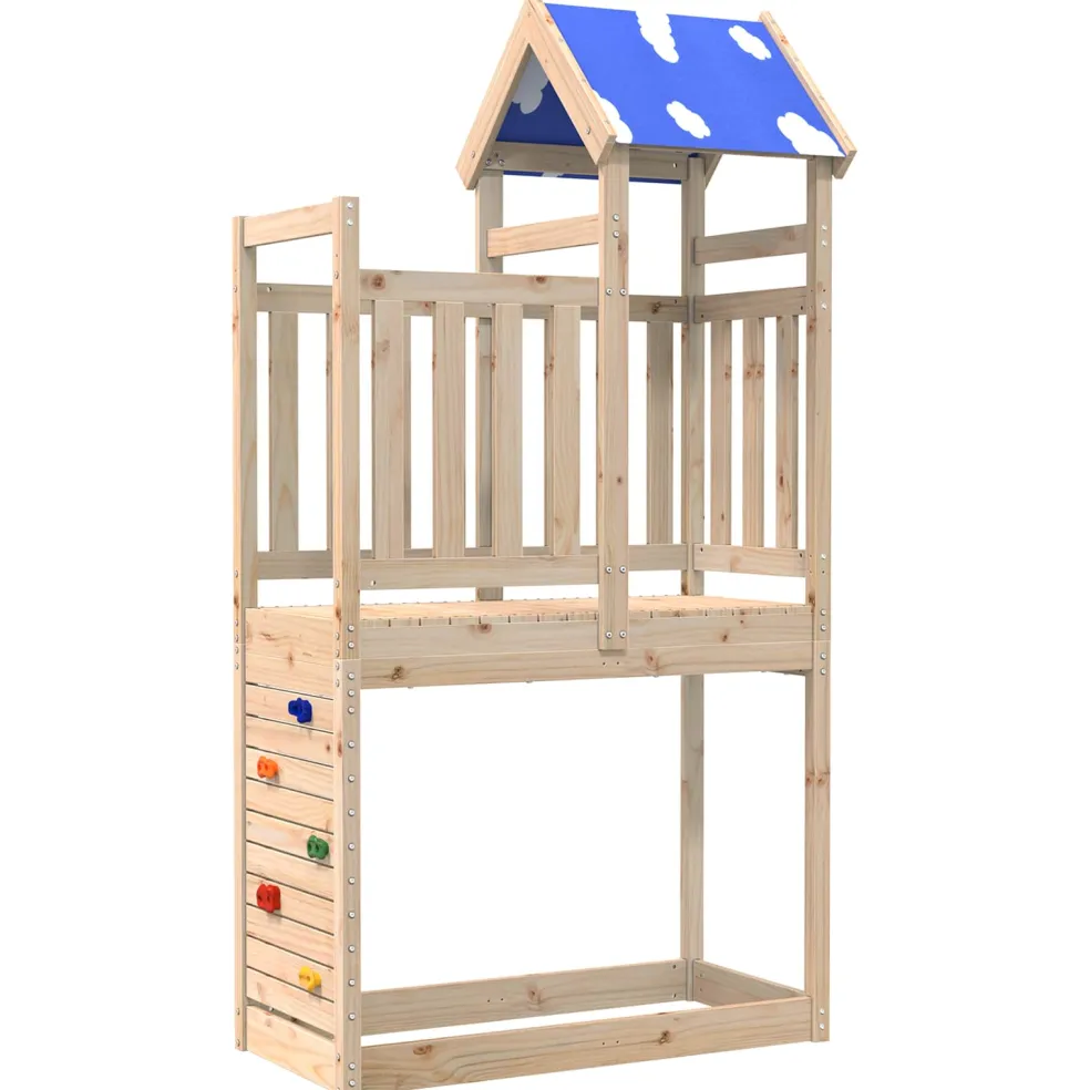 vidaXL Speeltoren Bruin 52,5 x 110,5 x 215 cm Massief Douglas hout