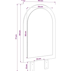 vidaxl Spiegel FAUSKE Wit 43 x 3,5 x 77 cm