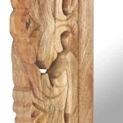 vidaXL Spiegel handgesneden 50x50 cm massief mangohout bruin