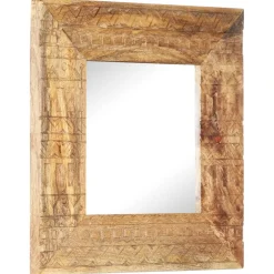 vidaXL Spiegel handgesneden 50x50x2,5 cm massief mangohout