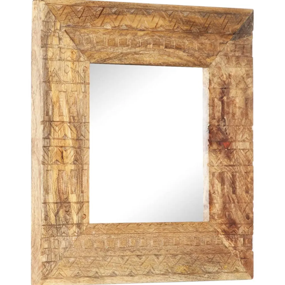 vidaXL Spiegel handgesneden 50x50x2,5 cm massief mangohout