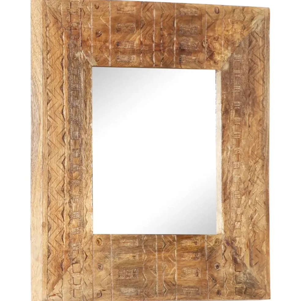 vidaXL Spiegel handgesneden 50x50x2,5 cm massief mangohout