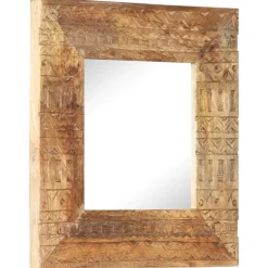 vidaXL Spiegel handgesneden 50x50x2,5 cm massief mangohout