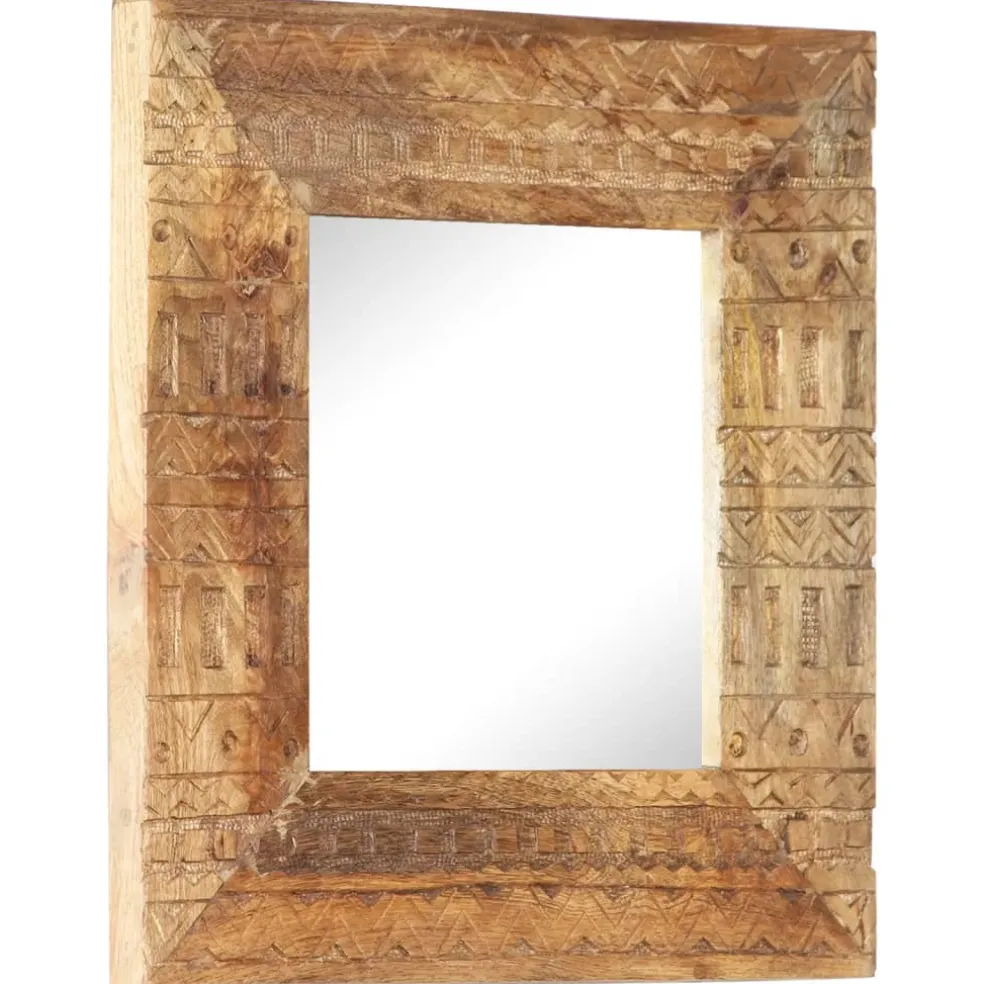 vidaXL Spiegel handgesneden 50x50x2,5 cm massief mangohout