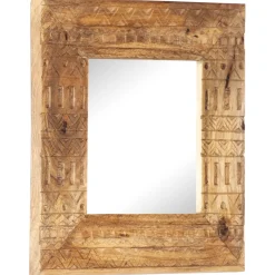 vidaXL Spiegel handgesneden 50x50x2,5 cm massief mangohout