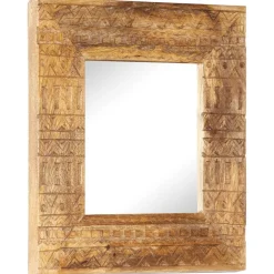 vidaXL Spiegel handgesneden 50x50x2,5 cm massief mangohout
