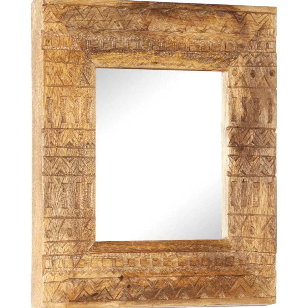 vidaXL Spiegel handgesneden 50x50x2,5 cm massief mangohout