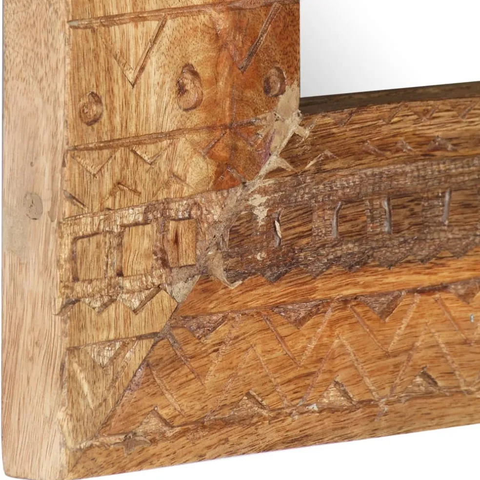 vidaXL Spiegel handgesneden 50x50x2,5 cm massief mangohout