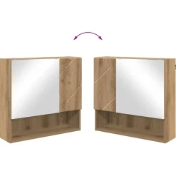 vidaXL Spiegelkast Artisan Eiken 59 x 17 x 55 cm Bewerkt hout