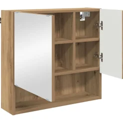 vidaXL Spiegelkast Artisan Eiken 59 x 17 x 55 cm Bewerkt hout