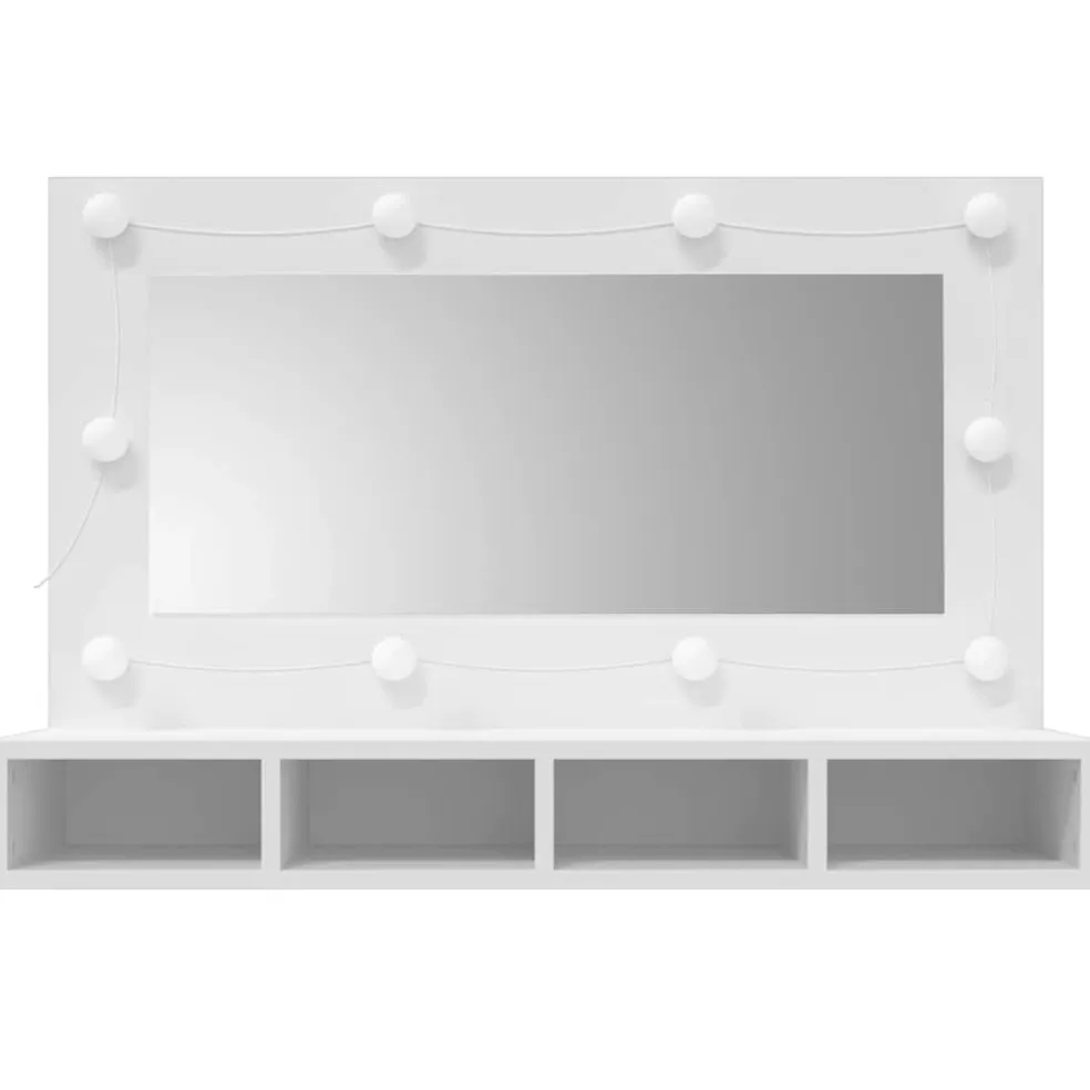 vidaXL Spiegelkast met LED-verlichting 90x31,5x62 cm wit