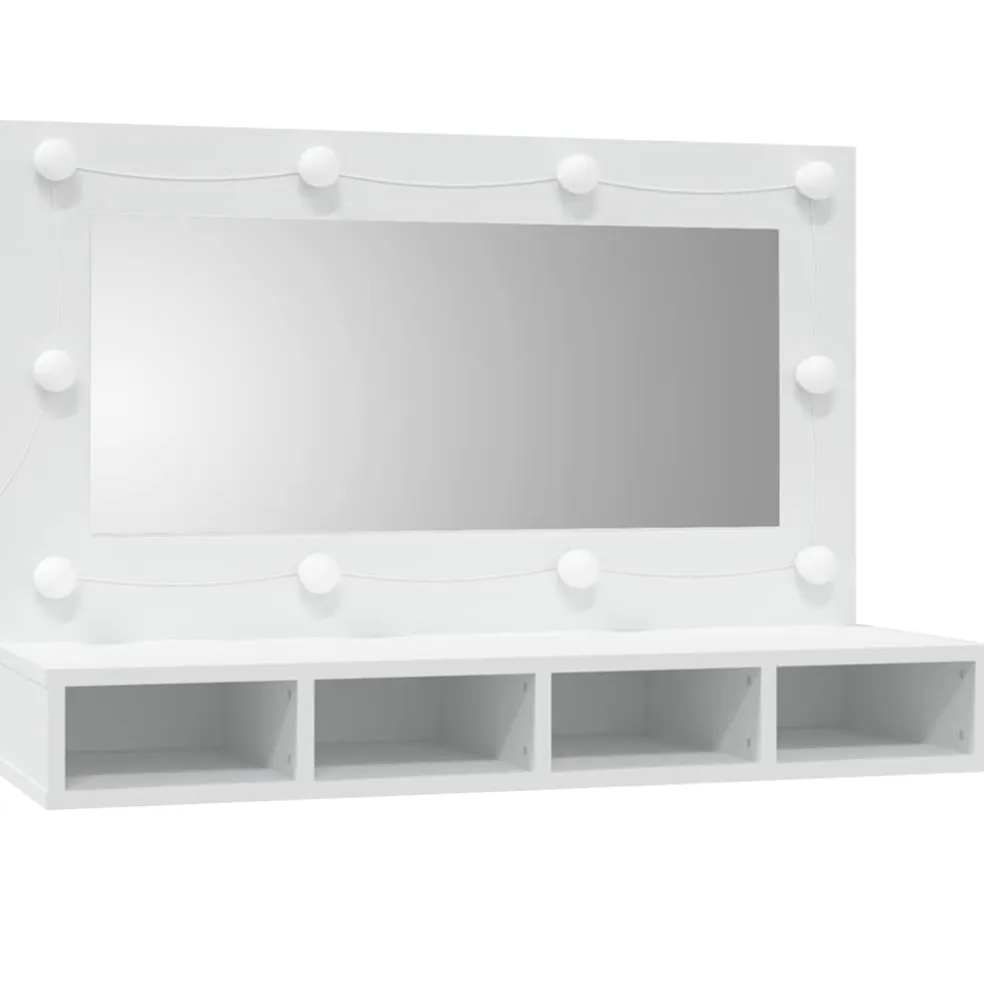 vidaXL Spiegelkast met LED-verlichting 90x31,5x62 cm wit