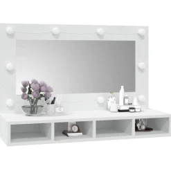 vidaXL Spiegelkast met LED-verlichting 90x31,5x62 cm wit