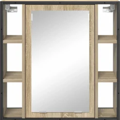 vidaXL Spiegelkast Sonoma Eiken 60 x 16 x 60 cm Bewerkt hout