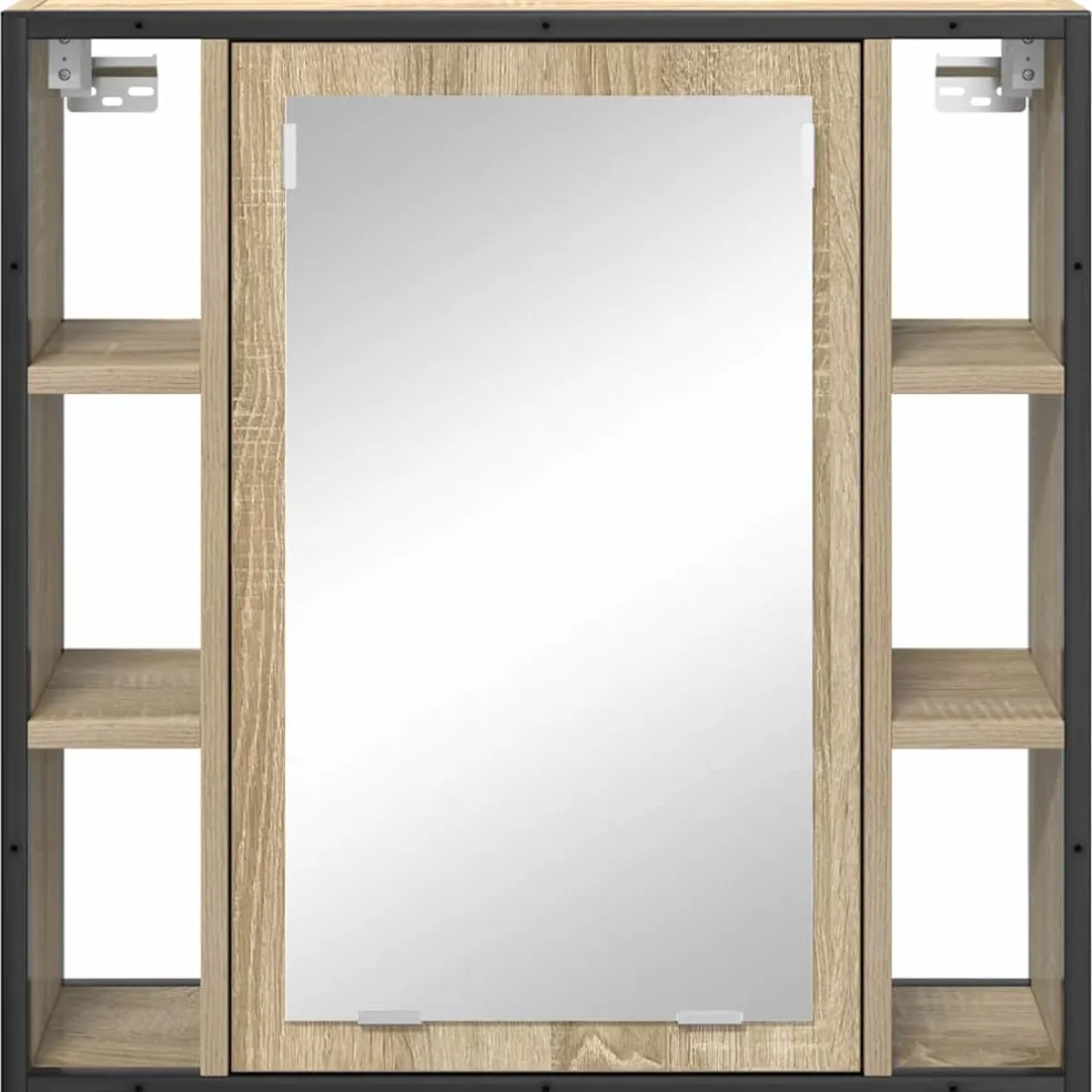 vidaXL Spiegelkast Sonoma Eiken 60 x 16 x 60 cm Bewerkt hout