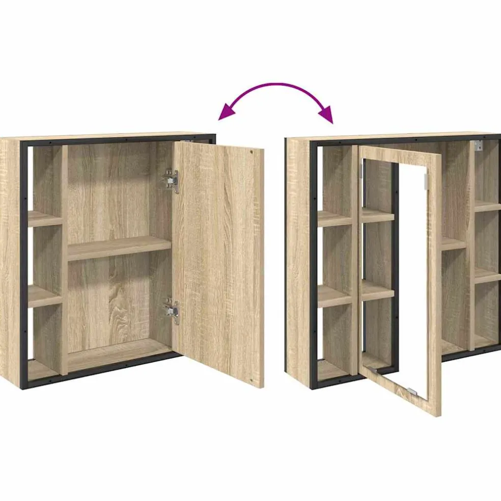 vidaXL Spiegelkast Sonoma Eiken 60 x 16 x 60 cm Bewerkt hout