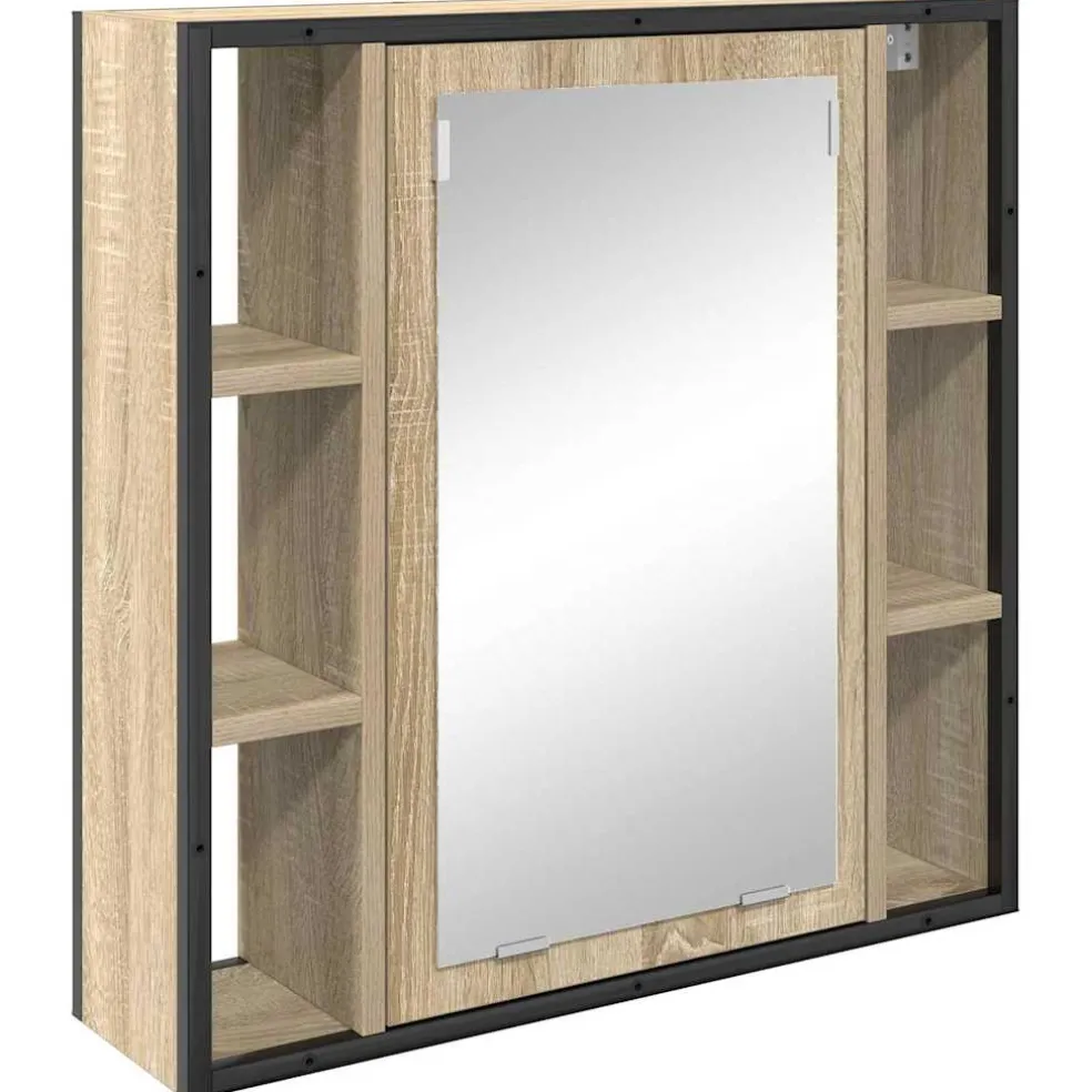 vidaXL Spiegelkast Sonoma Eiken 60 x 16 x 60 cm Bewerkt hout