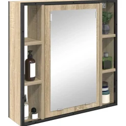 vidaXL Spiegelkast Sonoma Eiken 60 x 16 x 60 cm Bewerkt hout
