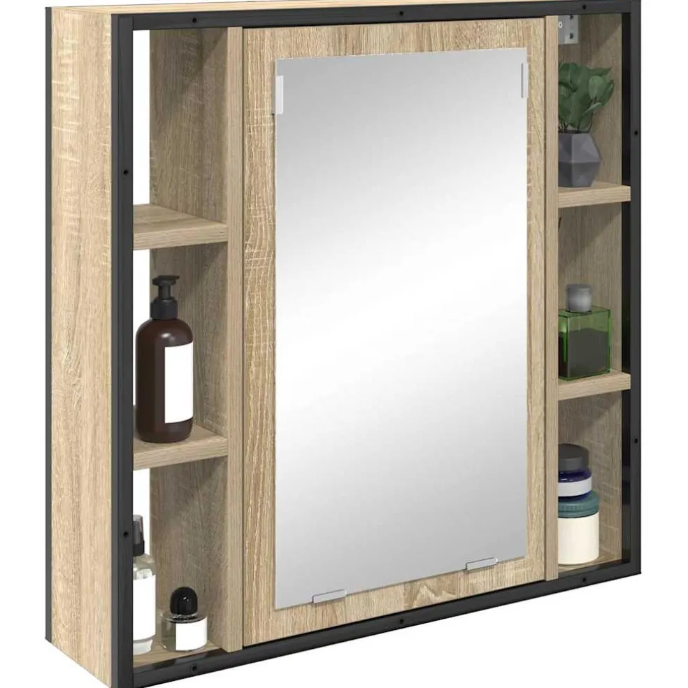 vidaXL Spiegelkast Sonoma Eiken 60 x 16 x 60 cm Bewerkt hout
