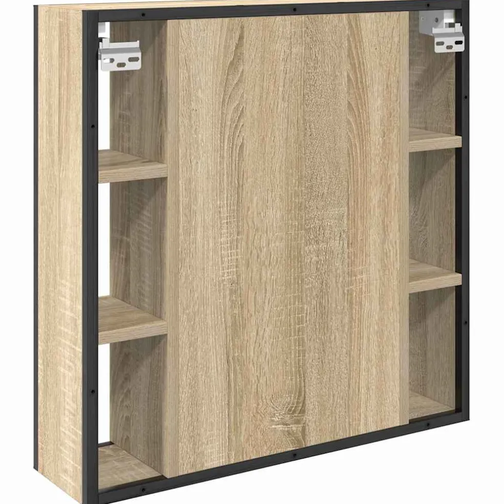 vidaXL Spiegelkast Sonoma Eiken 60 x 16 x 60 cm Bewerkt hout