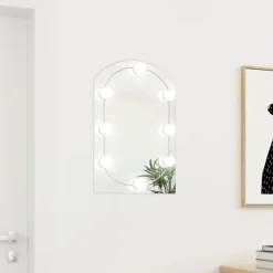vidaXL Spiegel met LED-verlichting boog 60x40 cm glas