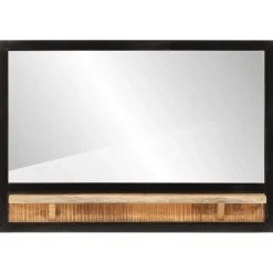 vidaXL Spiegel met schap 80x8x55 cm glas en massief mangohout
