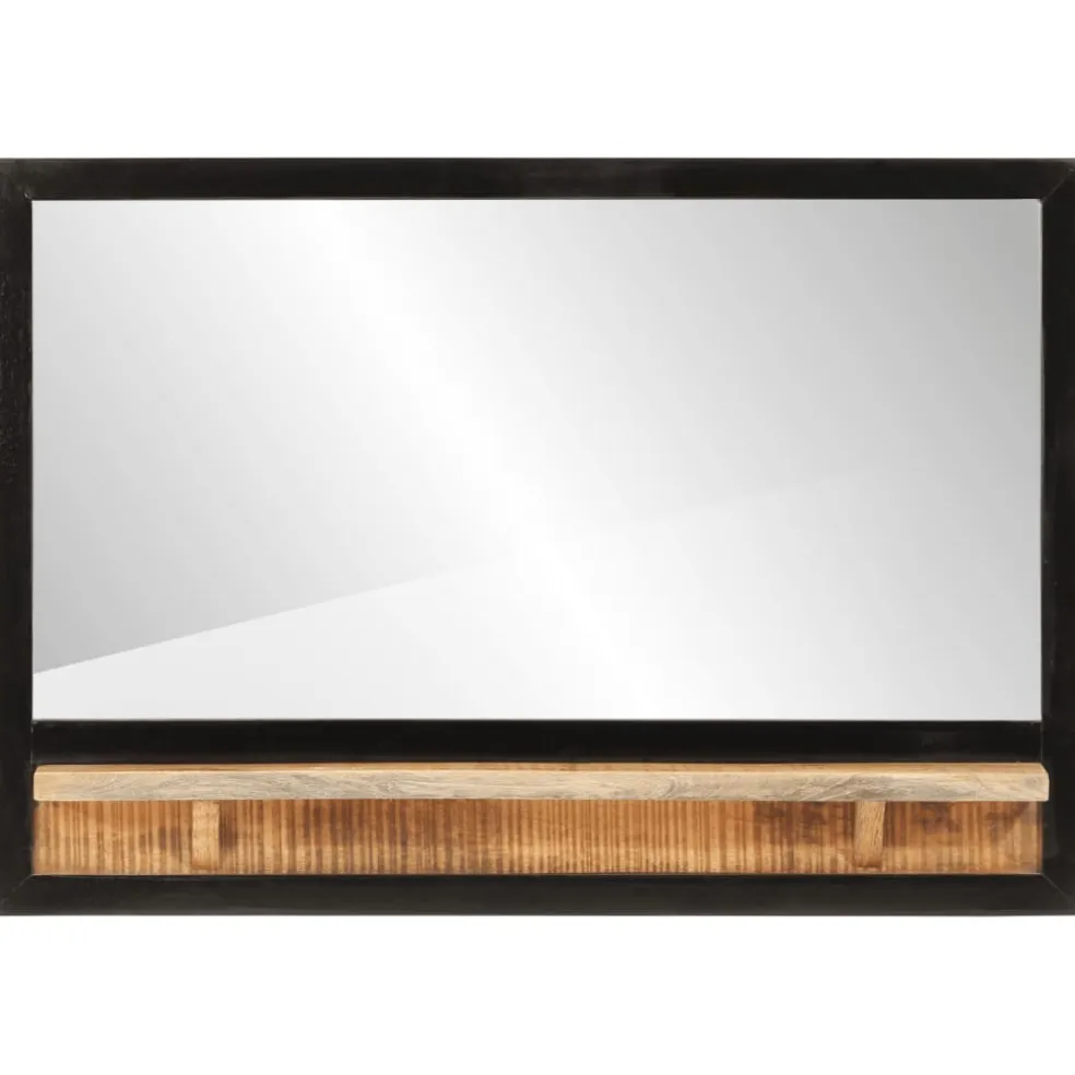vidaXL Spiegel met schap 80x8x55 cm glas en massief mangohout