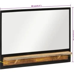 vidaXL Spiegel met schap 80x8x55 cm glas en massief mangohout