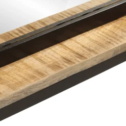 vidaXL Spiegel met schap 80x8x55 cm glas en massief mangohout