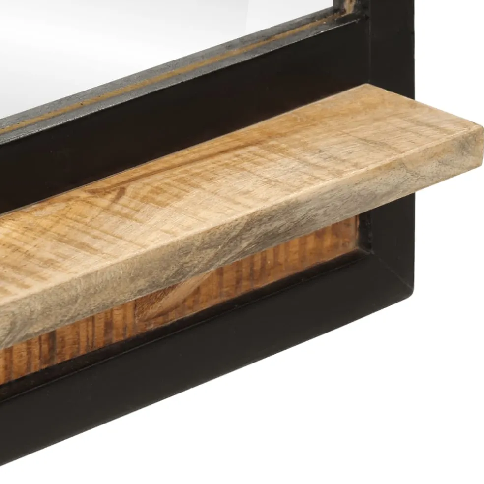 vidaXL Spiegel met schap 80x8x55 cm glas en massief mangohout