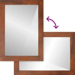 vidaXL Spiegel Rechthoekig Bruin en Zilver 50 x 2,5 x 70 cm
