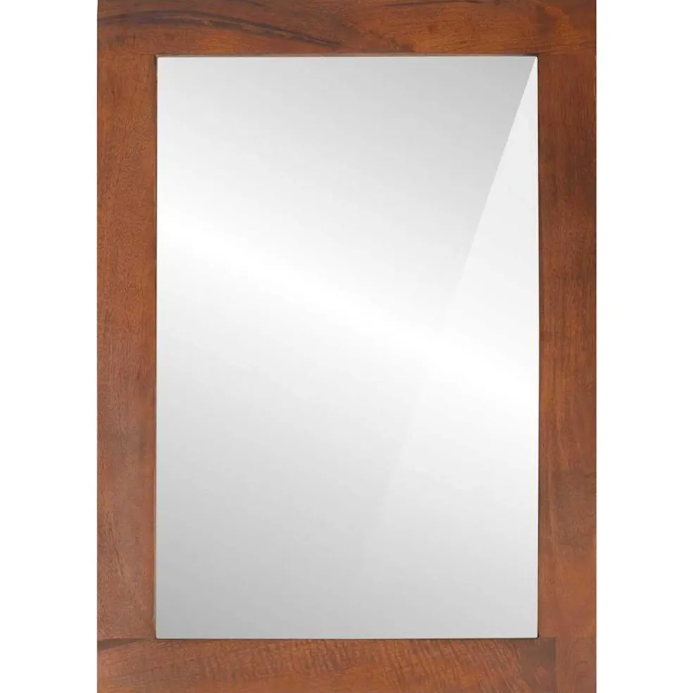 vidaXL Spiegel Rechthoekig Bruin en Zilver 50 x 2,5 x 70 cm
