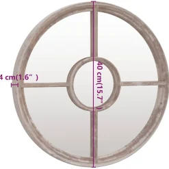 vidaXL Spiegel rond 40x4 cm ijzer zandkleurig