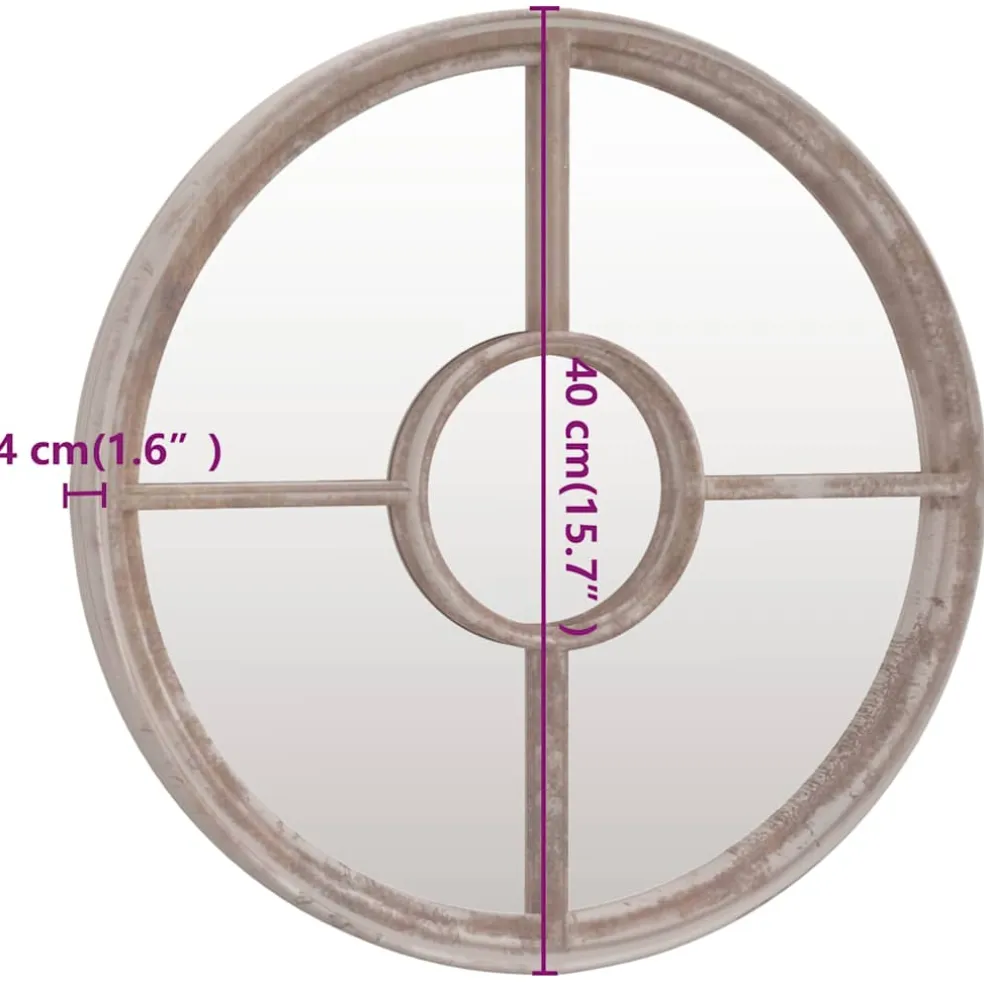 vidaXL Spiegel rond 40x4 cm ijzer zandkleurig
