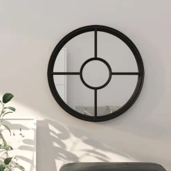 vidaXL Spiegel rond 40x4 cm ijzer zwart