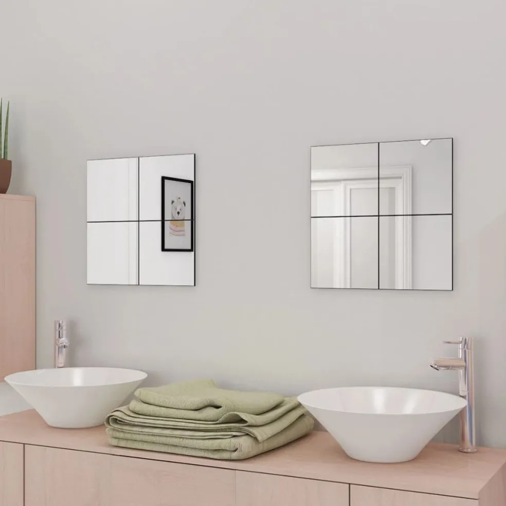 vidaXL Spiegeltegels frameloos 8 st 20,5 cm glas