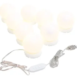 vidaXL Spiegelverlichting met 8 LED-lampen warmwit en koudwit