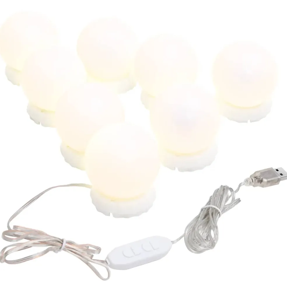 vidaXL Spiegelverlichting met 8 LED-lampen warmwit en koudwit