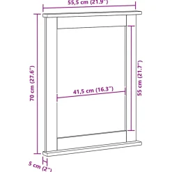 vidaXL Spiegel VIGO Antiek wit 55,5 x 5 x 70 cm Massief grenenhout