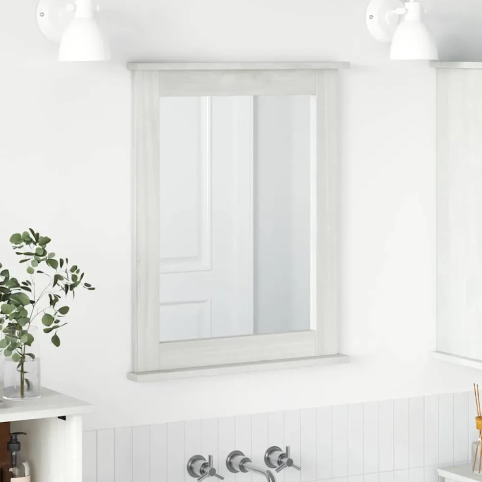vidaXL Spiegel VIGO Antiek wit 55,5 x 5 x 70 cm Massief grenenhout