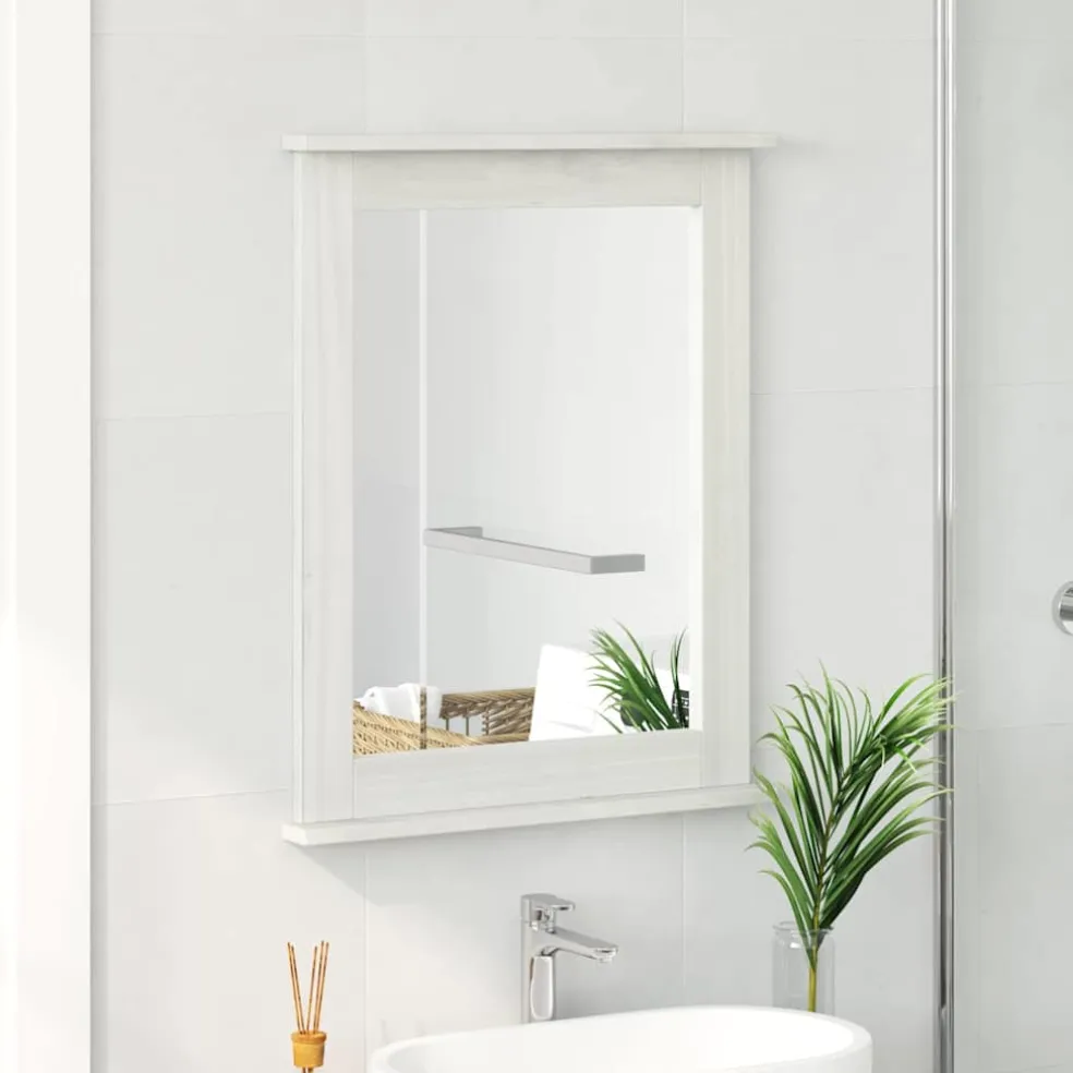 vidaXL Spiegel VIGO Antiek wit 55,5 x 5 x 70 cm Massief grenenhout
