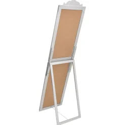 vidaXL Spiegel vrijstaand 40x160 cm wit zilverkleurig