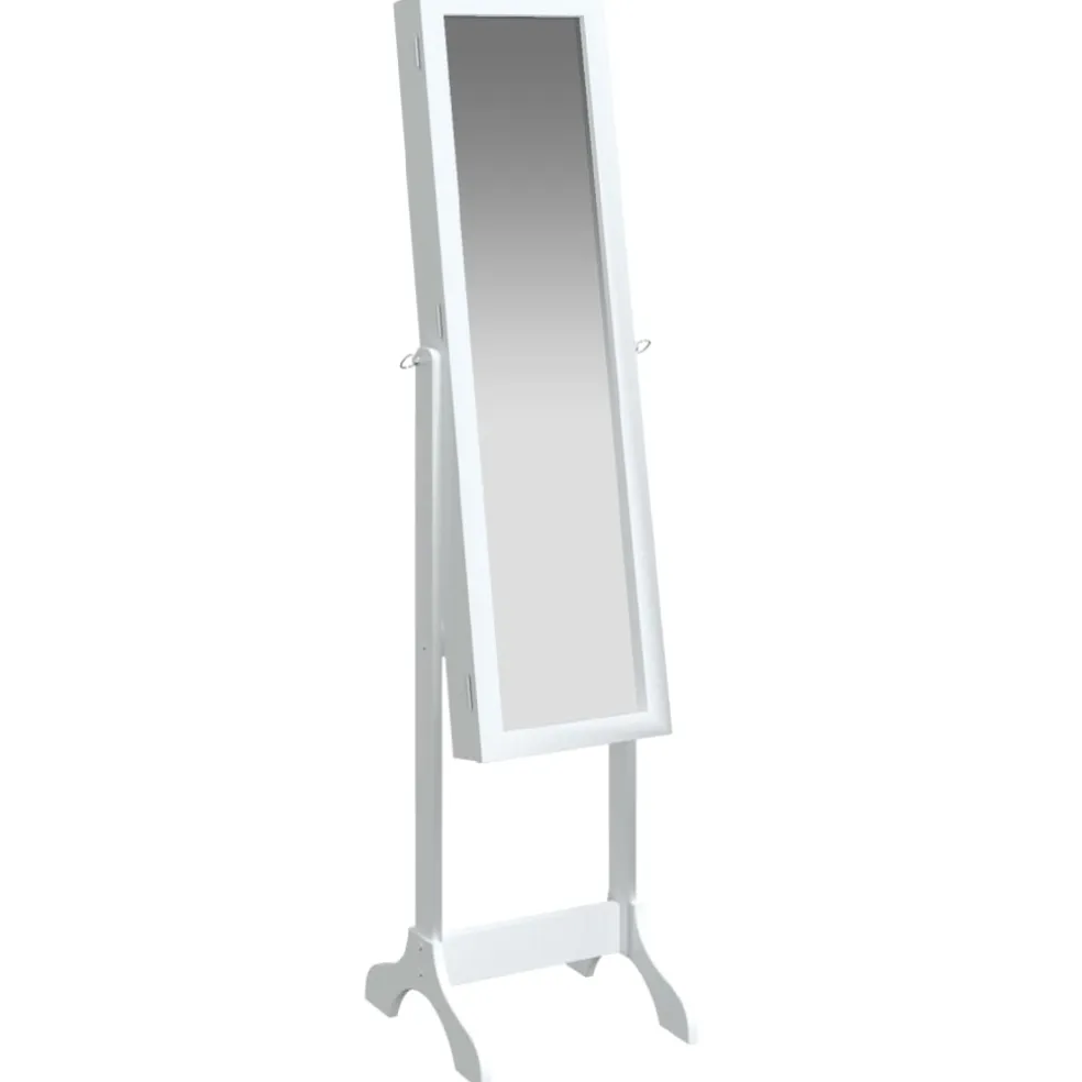 vidaXL Spiegel vrijstaand 34x37x146 cm wit
